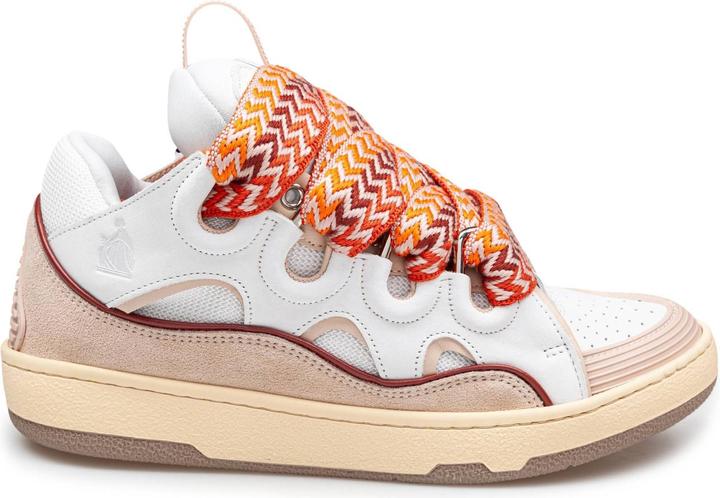 Produktbild Lanvin curb sneakers in white and peach leather (42)