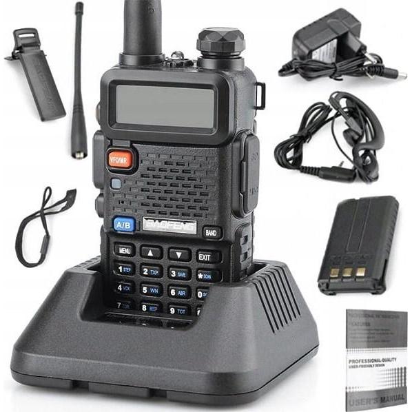 Baofeng Krótkofalówka UV-5R HTQ (10 km), Walkie-Talkie, Schwarz