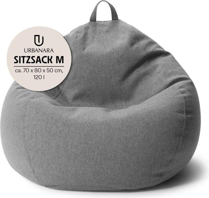 Produktbild Urbanara Sitzsack Basic-Comfort 120 l Polyester (PES), Grau