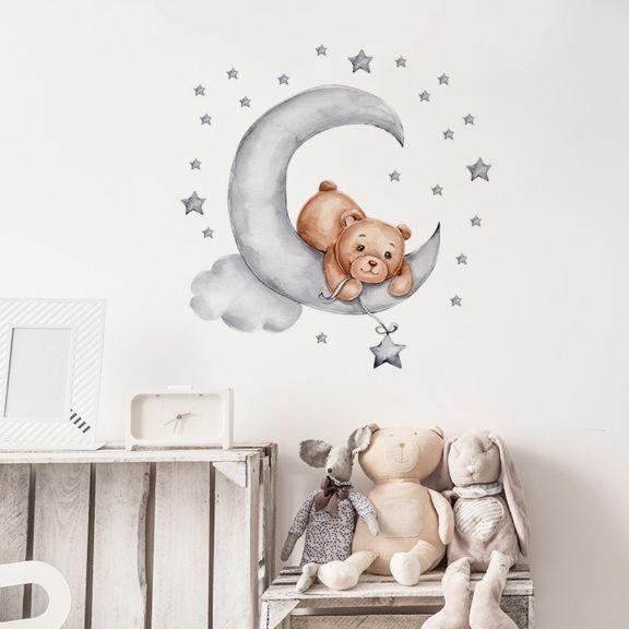 Image du produit Konjac Sponge ROOM Decor SIPO-WS63037 NAKLEJKI NA ŚCIANĘ MIŚ LEŻĄCY NA KSIĘŻYCU