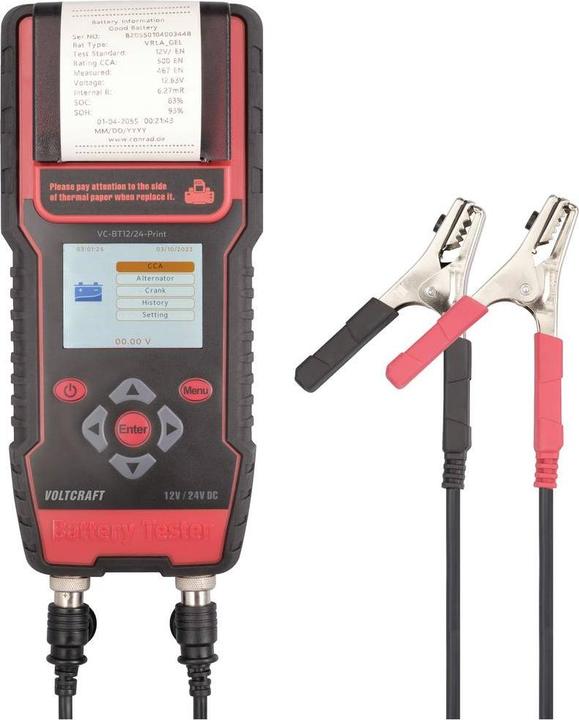 Image du produit Voltcraft VC-BT12/24-Print Testeur de batterie automobile 12 V, 24V Test de batterie 243mm x 110mm x 59mm