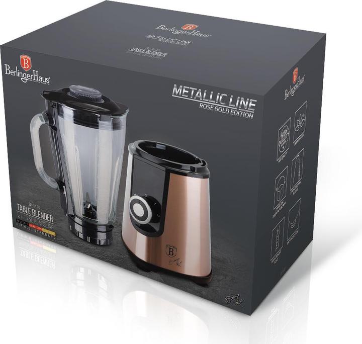 Productafbeelding BerlingerHaus BH9448 Tafelmixer met glazen pot van 1,75 L, 1000 W Metallic lijn (1000 W)