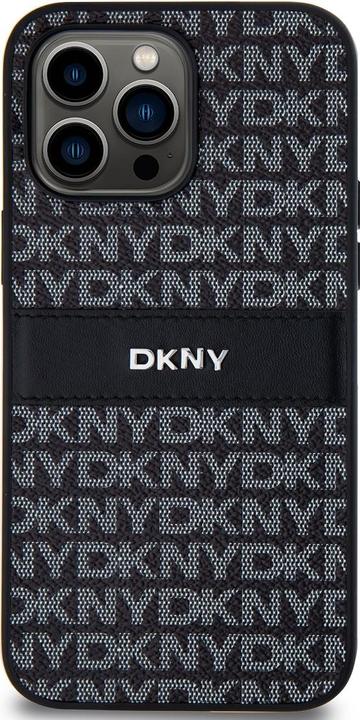 Immagine prodotto DKNY Custodia in pelle PU a righe tonali per Apple iPhone 14 Pro - nero (Apple iPhone 14 Pro)