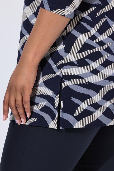 Produktbild Ulla Popken Sweatshirt, Zebra-Design, A-Linie, Stehkragen, 3/4-Arm (54)