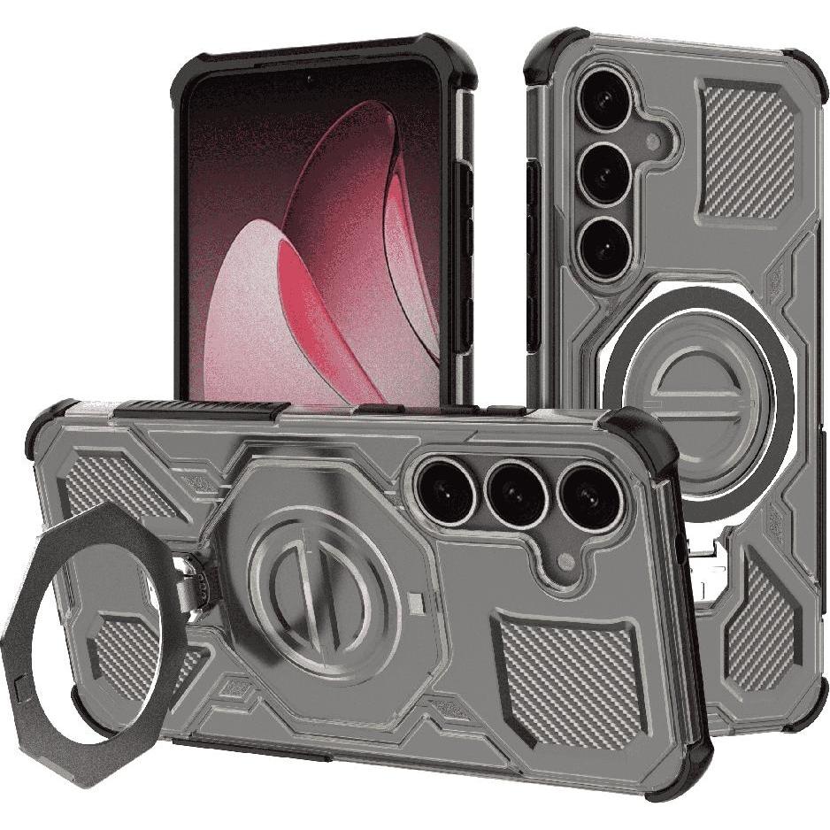 Techsuit - Carbon Shield PRO - Samsung Galaxy S25 - Smoke Black (Samsung Galaxy S25), Cover smartphone, Nero