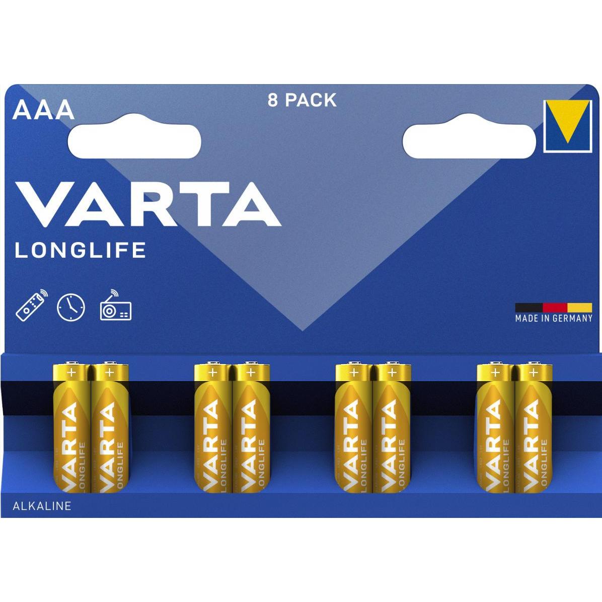 Thumbnail - Varta Longlife (8 Stk., AAA, 1200 mAh), Batterien + Akkus