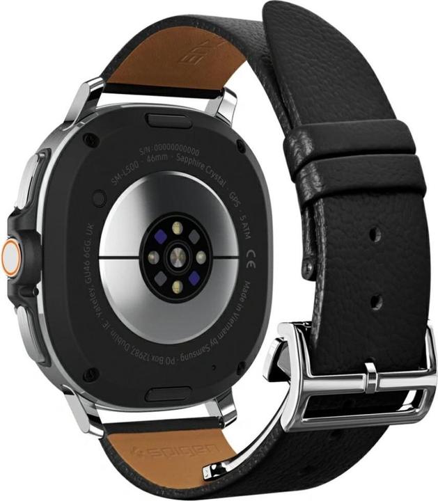 Image du produit Spigen - Enzo - Samsung Galaxy Watch8 40mm/Watch8 44mm/Watch8 Classic, Genuine Goat Leather - Black (20 mm, 22 mm, Cuir naturel, Cuir véritable, Cuir véritable)