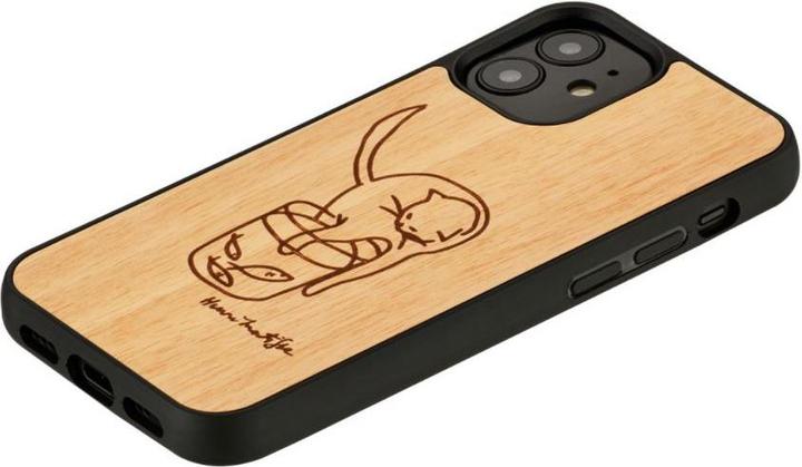 Actual product image Man&Wood case for iPhone 12 mini cat with red fish (Apple iPhone 12 mini)