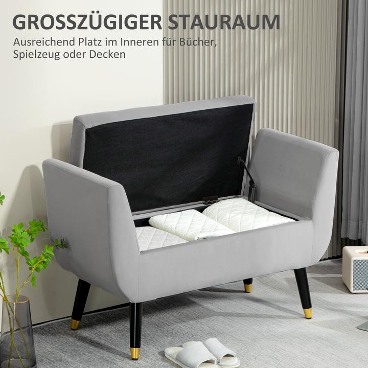 Image du produit Homcom Sitzbank Polyester, Schaumstoff Hellgrau (107 cm)