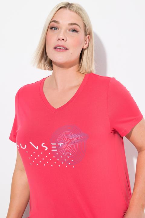 Image du produit Ulla Popken T-shirt de sport, séchage rapide, col V, manches courtes (58)