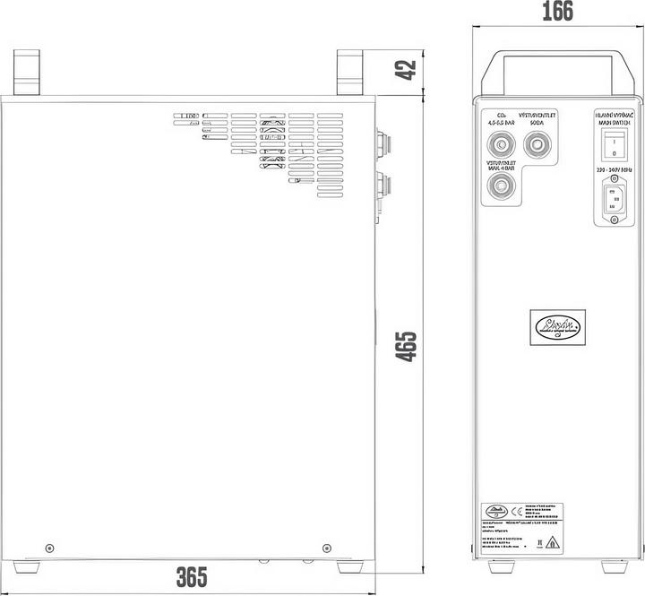 Actual product image Ich-zapfe Water bubbler - External carbonator 200L