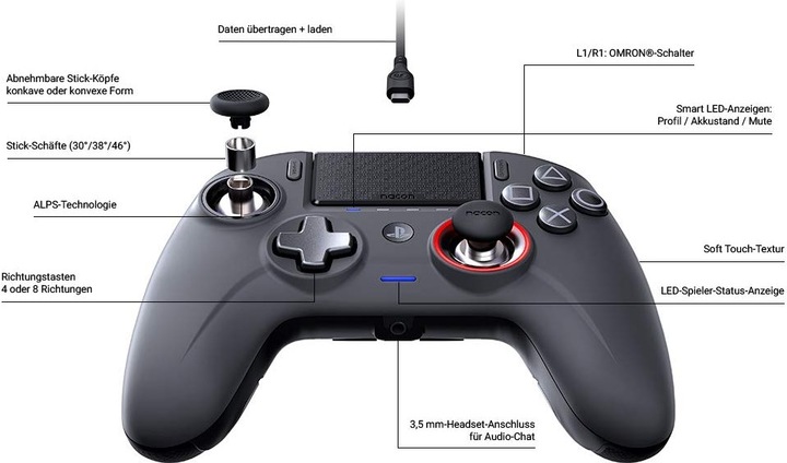 Produktbild Nacon Gaming Revolution Unlimited Pro Controller - Black (PS4)