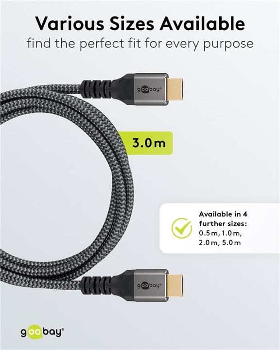Actual product image Goobay HDMI (Typ A) — HDMI (Typ A) (3 m, HDMI, 2.1)