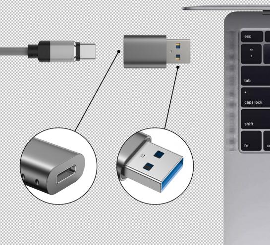 Produktbild Swissten Adapter USB-A(M)/USB-C(F) (USB-A, USB Typ C)