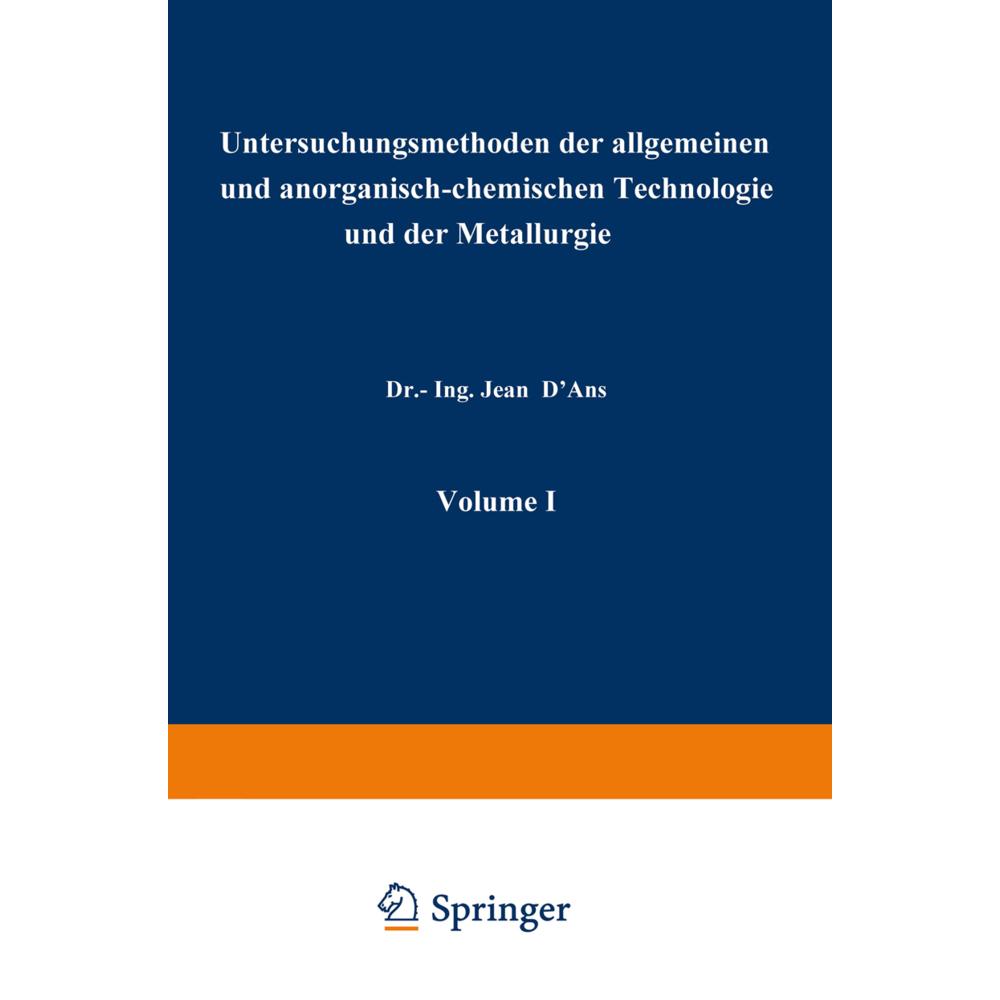 Untersuchungsmethoden der allgemeinen und anorganisch-chemischen Technologie und der Metallurgie, Fachbücher