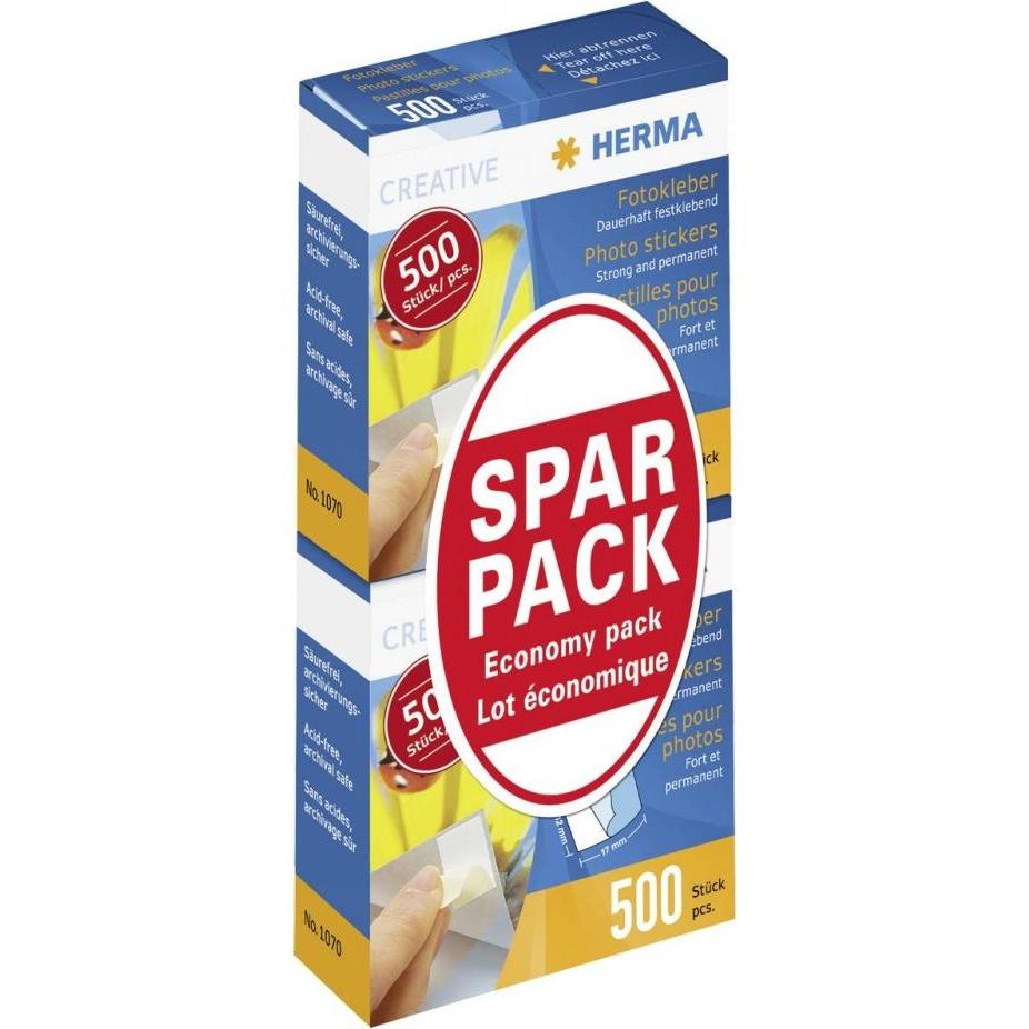 Herma, Fotokleber + Posterkleber, Fotokleber Doppelpack 2x500 Stück Sparpack 1075