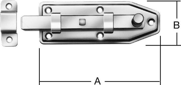 Vormann Stainless steel window latch, straight 80x30x1 mm