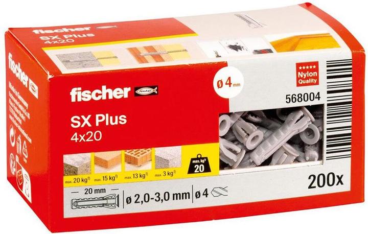 Produktbild Fischer SB Nylondübel Duopower mit Schraube (200 Stk.)