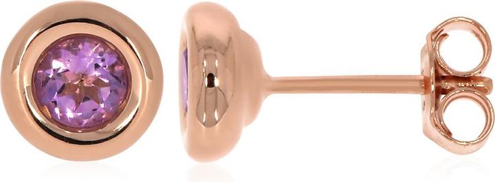Xen Ohrstecker mit Pink Amethyst ca. 0,60 ct. rosèvergoldet (925 Sterling Silber)