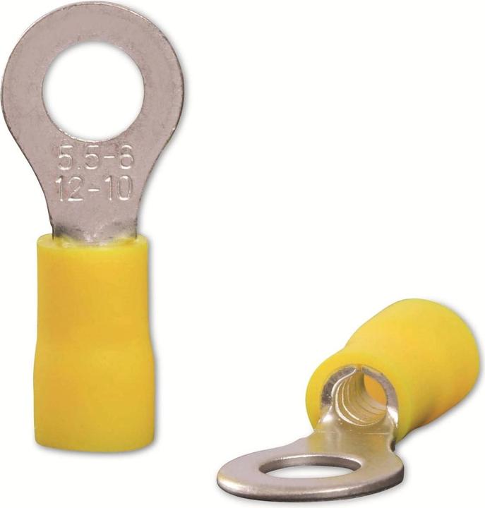 Actual product image Quadrios 22C458 Ring cable lug cross-section (max.)=6.0 mm² hole-Ø=6.5 mm Partially insulated Yellow 1 set