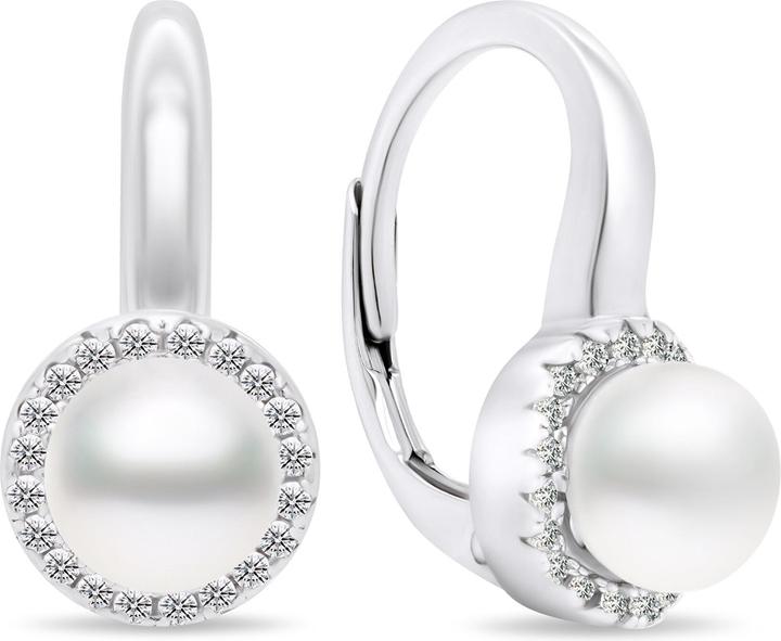 Produktbild Brilio Silver - Elegant silver earrings with pearls and zircons EA419W