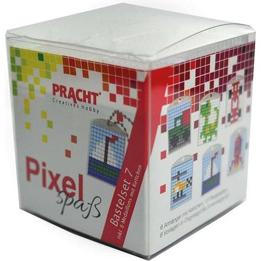 Magni Pixel P90014-63501 Lustiges Bastelset 7, zum Basteln von 6 Schlüsselanhängern (Medaillons) für Kinde