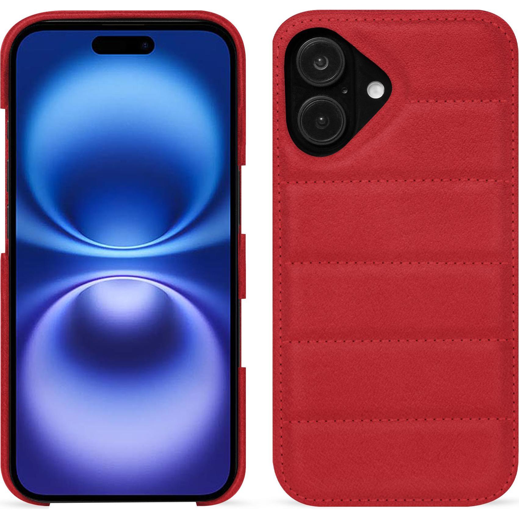 Noreve Lederschutzhülle (Apple iPhone 16), Smartphone Hülle, Rot