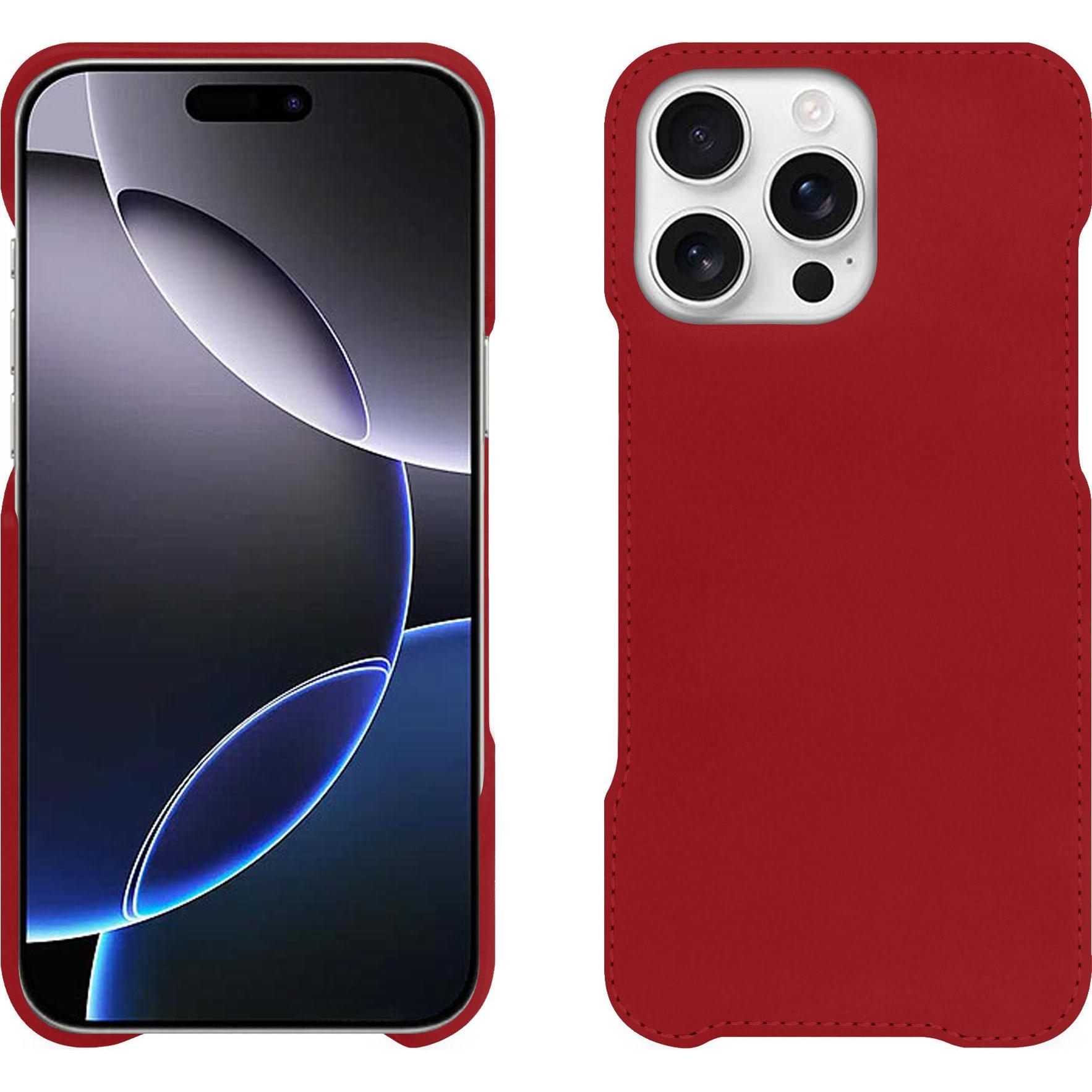 Noreve Lederschutzhülle (Apple iPhone 16 Pro Max), Smartphone Hülle, Rot