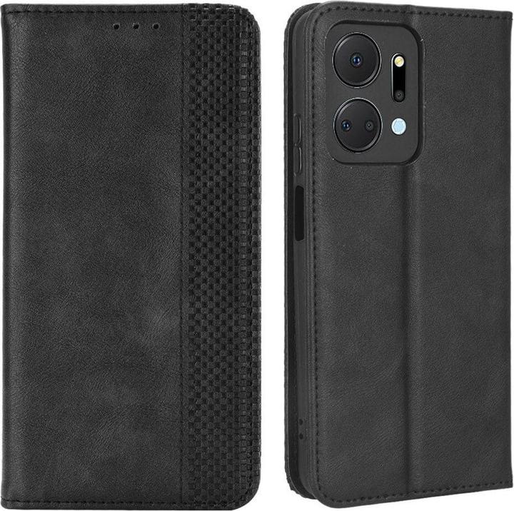 Produktbild Cover-Discount Honor X7a - Vintage Flip Case Hülle schwarz (Honor X7a)