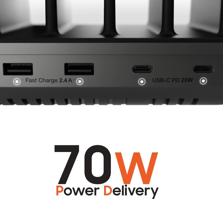 Actual product image Satechi 5 Port MultiDevice Charging Station (20 W)