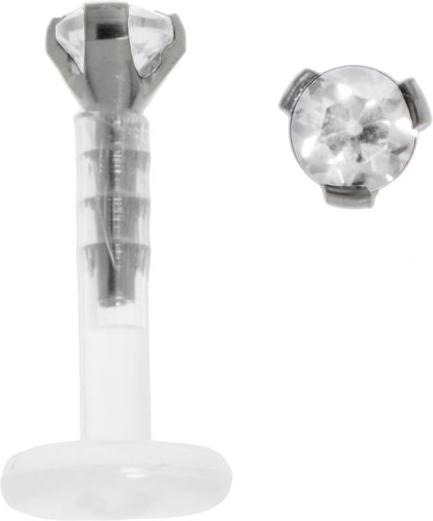 Produktbild Bijouteria Piercing für Lippe/Tragus (Bioplast, Kristall, Titan)