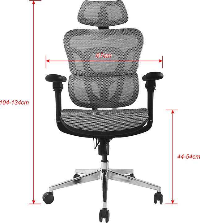 Actual product image equip Ergonomic office chair with head and armrests gr