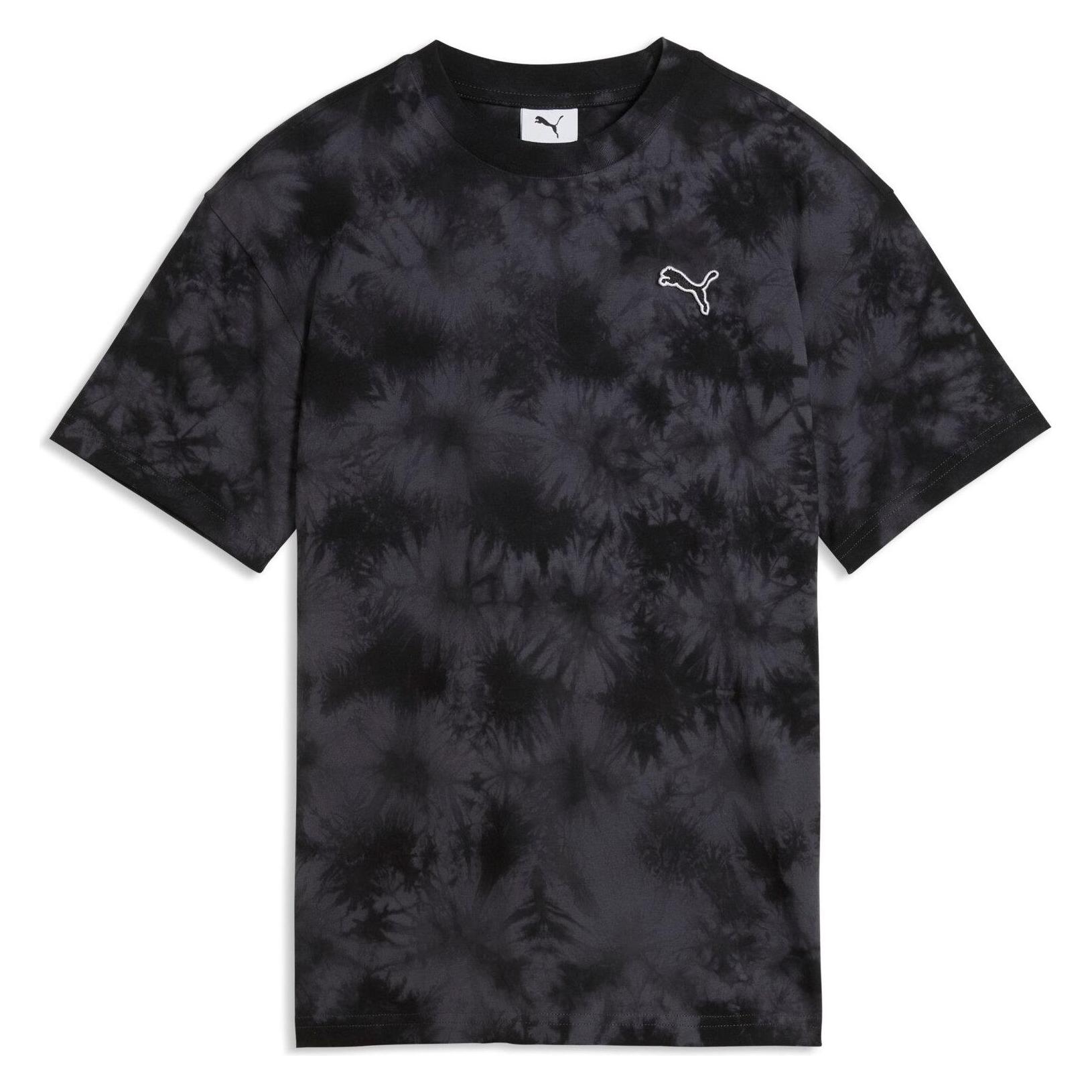 Puma, Unisex, Sportief Shirt, Ess Elevated Relaxed Tie-dye Tee (164), Zwart, 164