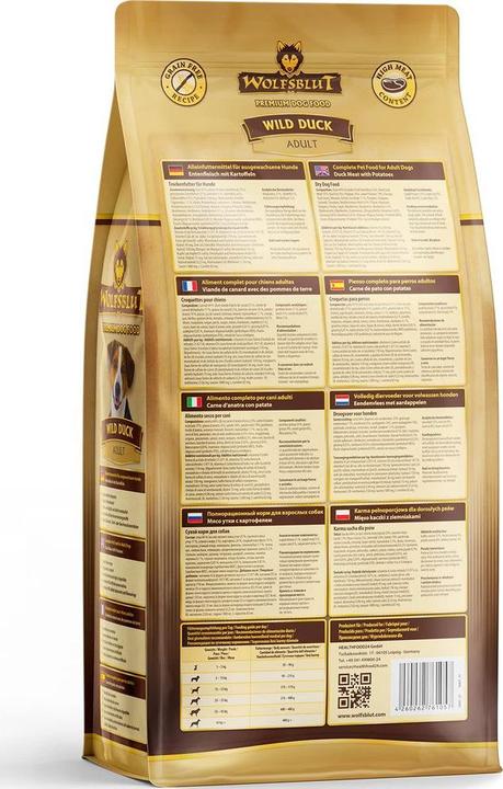 Immagine prodotto Wolfsblut Anatra selvatica adulta (Adulto, 1 pz., 2000 g)