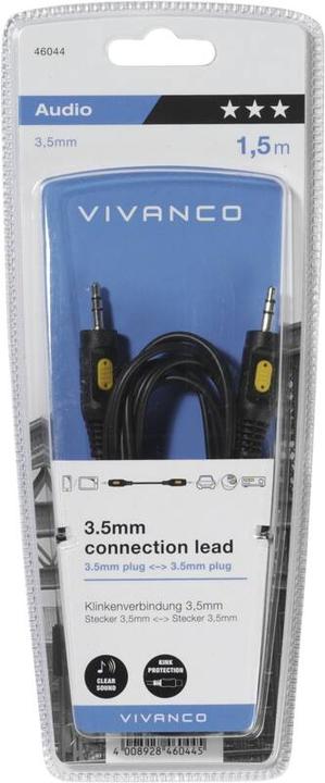 Produktbild Vivanco Audiokabel, 3.5mm Klinkenst. - 3.5mm Klinkenst.1,5m (1.50 m, AUX Kabel)