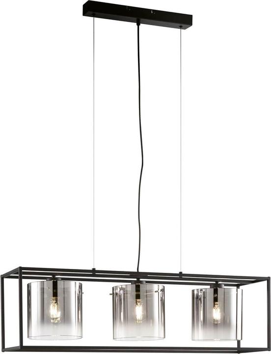 Fischer & Honsel Honsel Samu pendant light triple E27 glass smoke-coloured mirrored sand black 61028 (E27)
