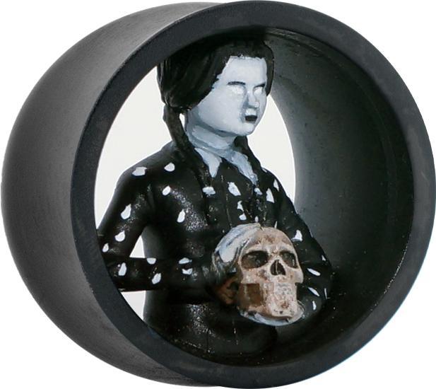 Image du produit Star Piercing Flared Tunnel noir Wednesday Addams gauche (sans laiton, Résine)