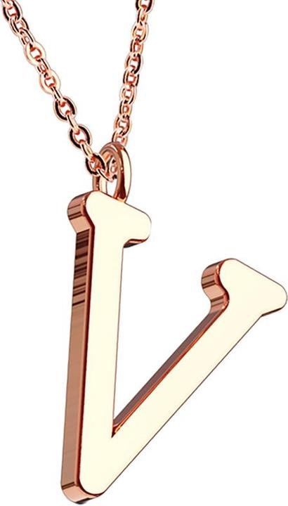 Immagine prodotto Star Piercing Ciondolo a catena in oro rosa con lettera V (senza ottone, Acciaio chirurgico 316L)