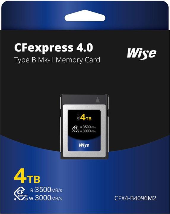 Actual product image Wise CFexpress 4.0 Type B Mk-II 4TB WI-CFX4-B4096M2 (4000 GB, CFexpress type B)