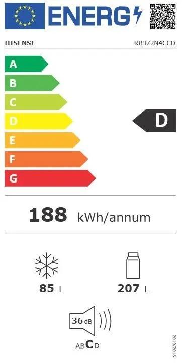 Energie-Label Hisense RB372N4CCD (292 l)