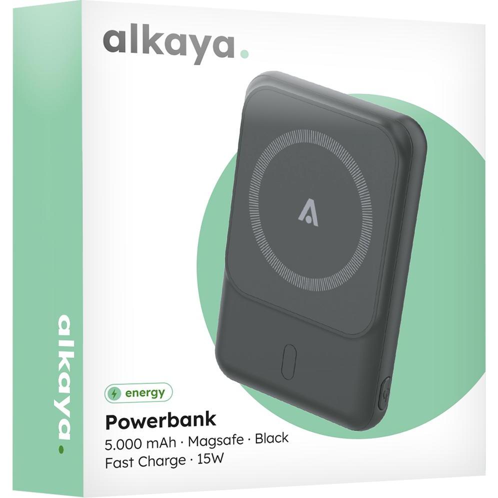 Alkaya Thor MagSafe 5.000 mAh Powerbank Slim schwarz (5 mAh), Powerbank, Schwarz