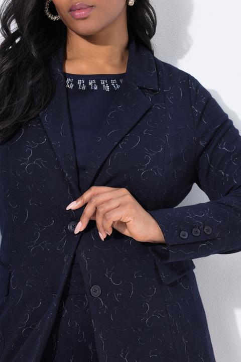 Immagine prodotto Ulla Popken Blazer di jersey con jacquard, revers e maniche lunghe (42)