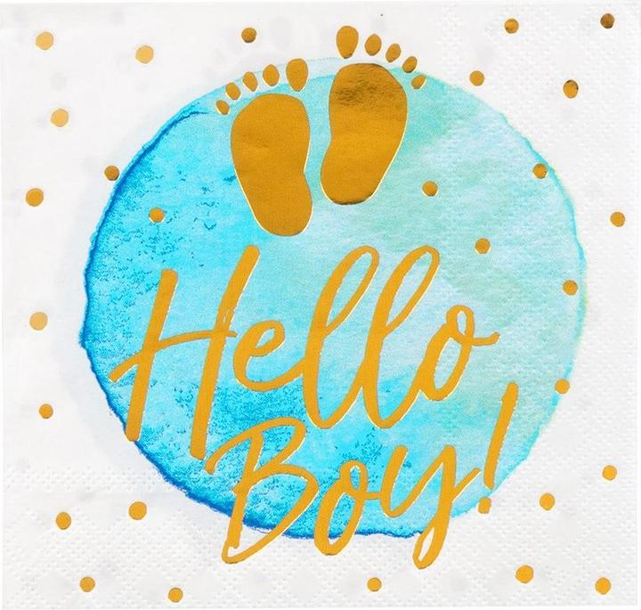 Produktbild Boland 12 Papierservietten Hello Boy! 25 x 25cm (12 Stk., 25 x 25 cm)