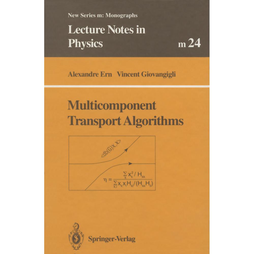 Multicomponent Transport Algorithms, Fachbücher von Alexandre Ern, Vincent Giovangigli