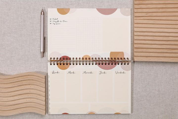 Produktbild Clairefontaine notizblock planer mit vollständiger bindung, kopfzeile, 53 bedruckte blätter terracotta