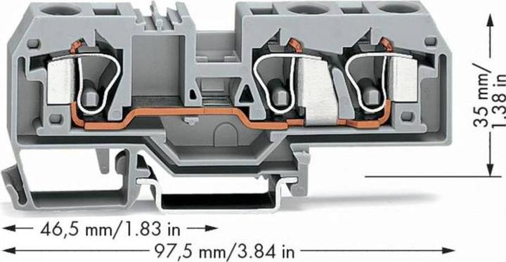 Image du produit Wago Vago 3ème conducteur gris 10mm2 mâle (284-681)