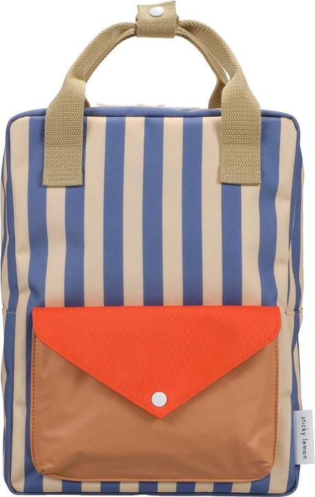 Produktbild Sticky Lemon backpack medium wonders envelope stripes blue whale + sandy yellow