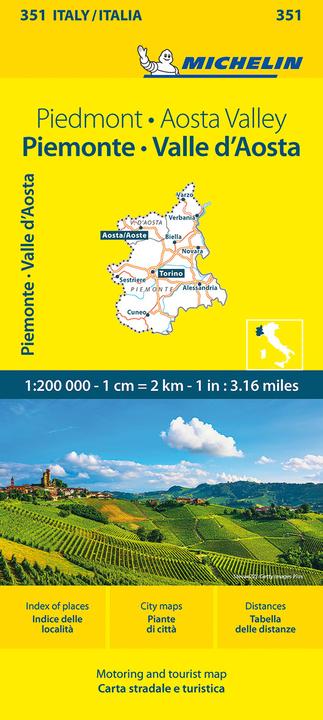 Produktbild Michelin Piemonte & VA - Local Map 351: Strassen- und Tourismuskarte 1:200.000 Auflage 2023