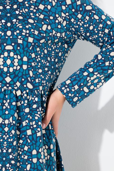 Image du produit Ulla Popken Robe midi en molleton avec fermeture zippée, col rond et manches longues, coupe évasée (62)