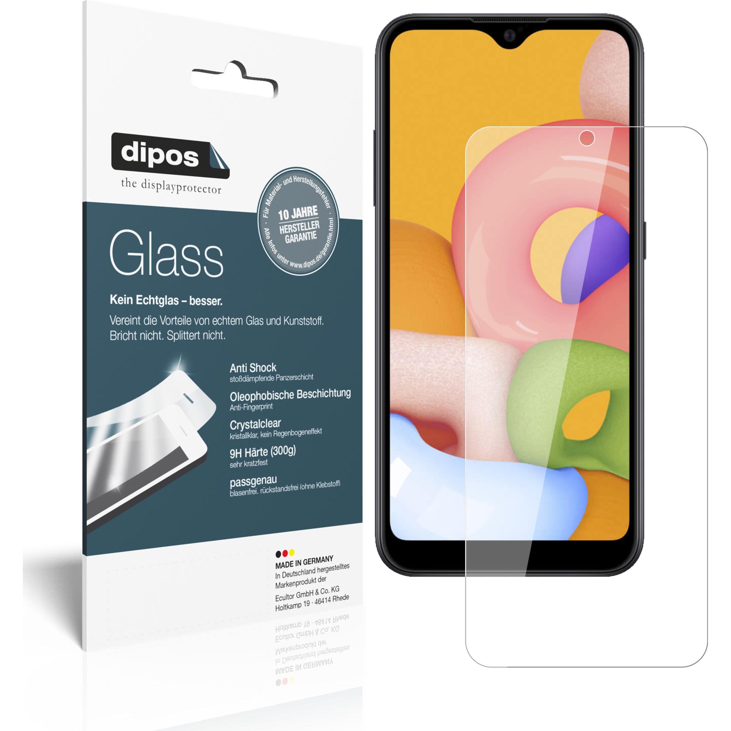 Dipos Displayschutz Anti-Shock (2 Stück, Samsung Galaxy A01), Smartphone Schutzfolie, Transparent